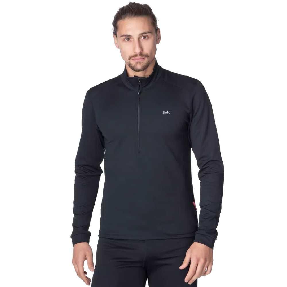 Blusa Segunda Pele Solo X-Thermo DS Zip Masculina Preta | AltaMontanha