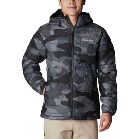 Jaqueta Columbia Powder Lite™ Masculina com Capuz Camuflada Preta